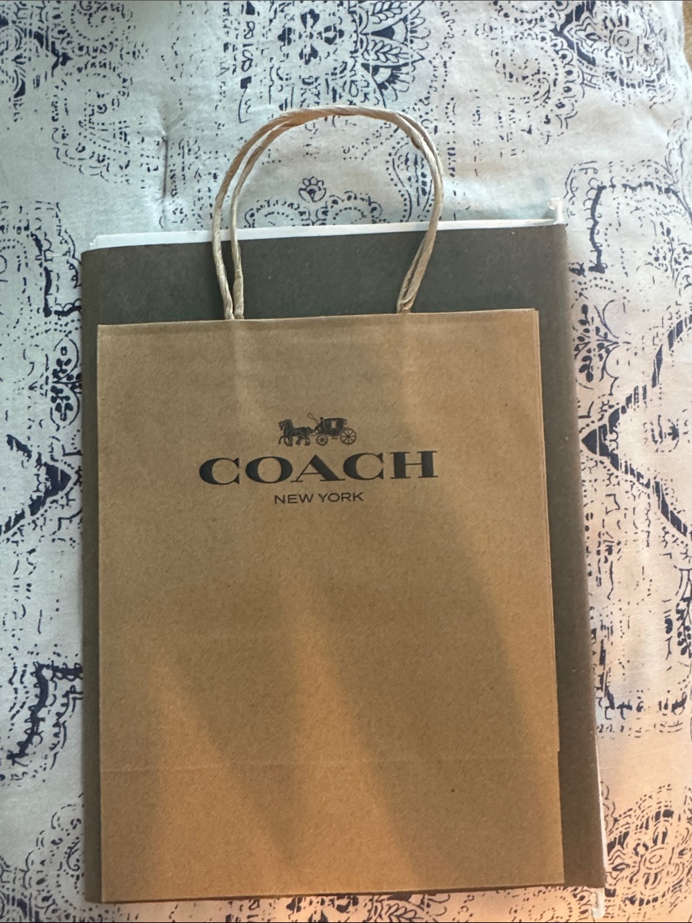Coach Brown Paper Gift Bag with Black Logo. New.
